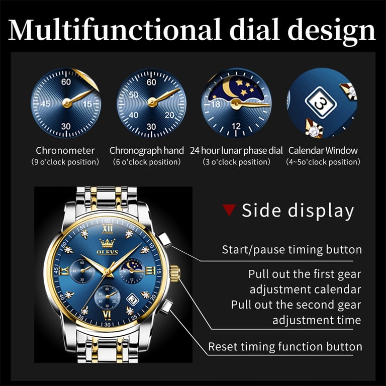 OLEVS Men's Luxury Chronograph Stainless Steel Watch photo 5