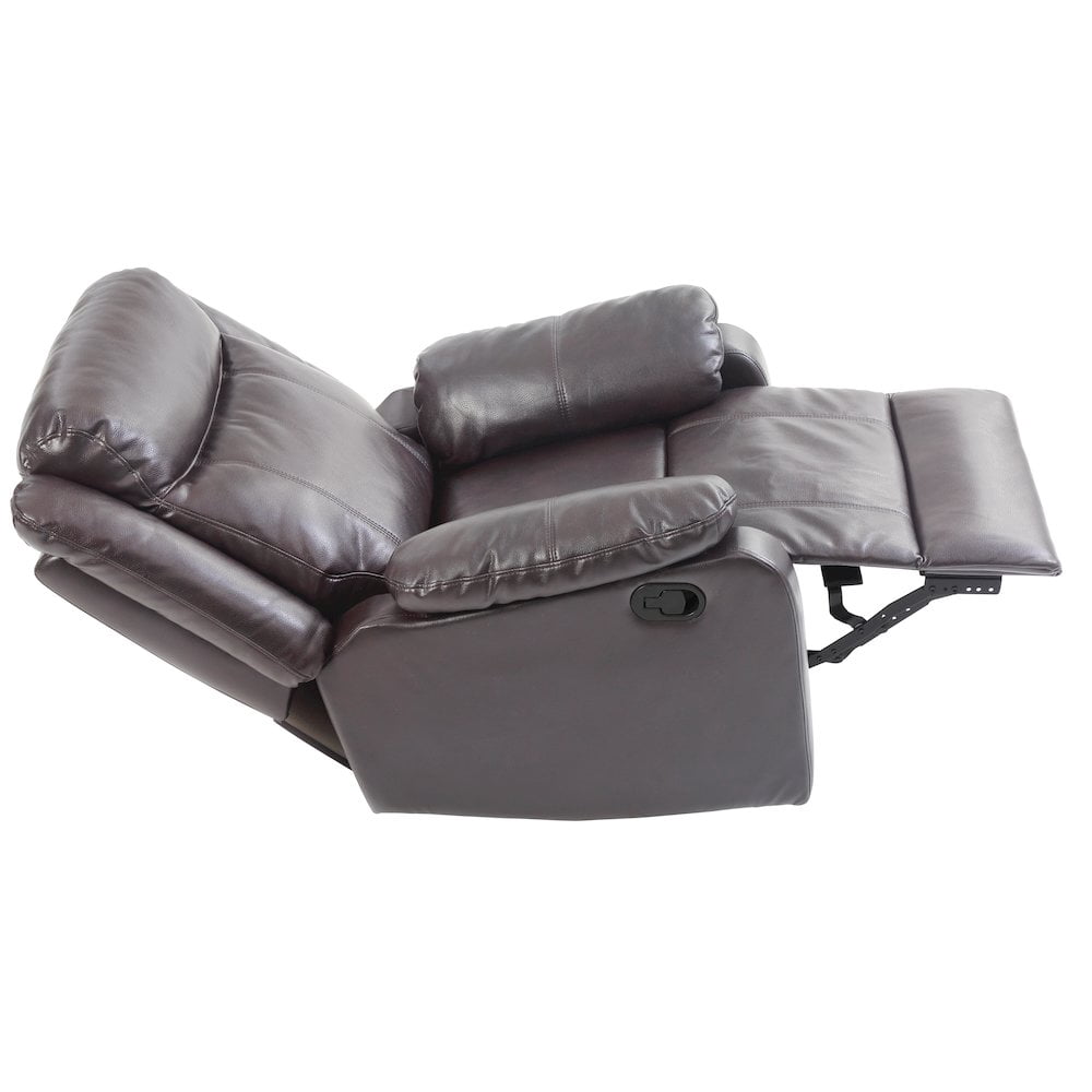 Glory Furniture Ward Rocker Recliner in Dark Brown Color
