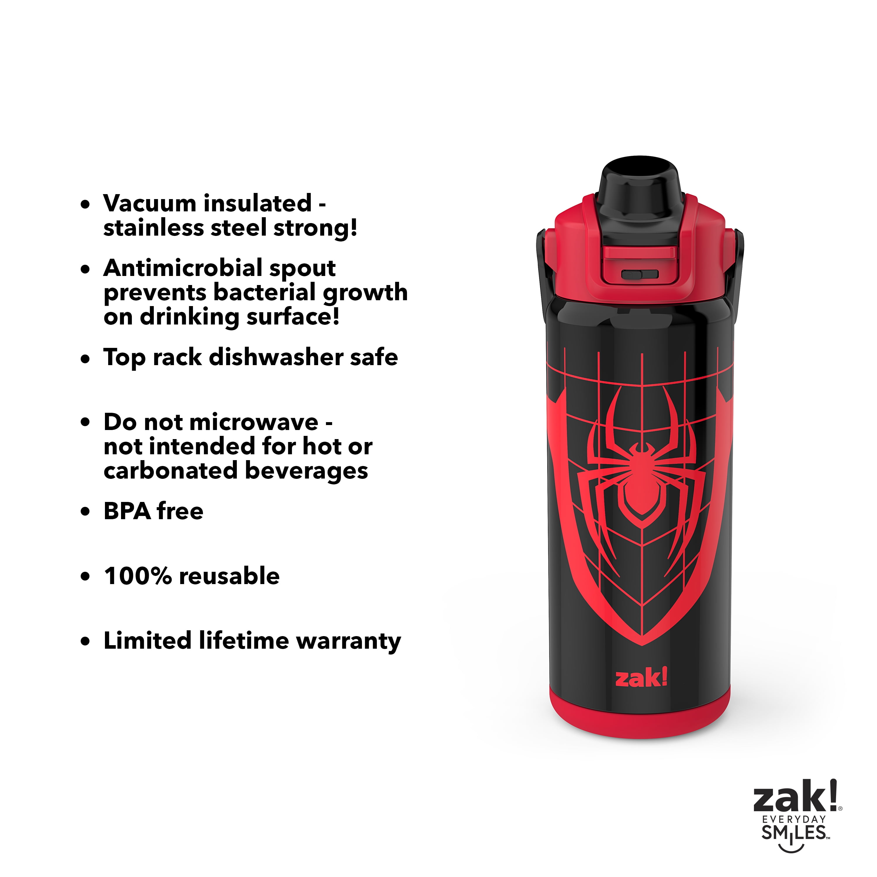 Superman OFFICIAL Character 18 oz Insulated Water Bottle, Leak Resistant,  Vacuum Insulated Stainless Steel with 2-in-1 Loop Cap