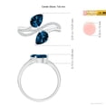 thumbnail image 5 of ANGARA Natural 1.6 ct London Blue Topaz Two-Stone Bypass Ring in 14K White Gold for Women (Size-7x5mm) | November Birthstone, Anniversary, Jewelry Gift for Women | Natural London Blue Topaz Ring, 5 of 10