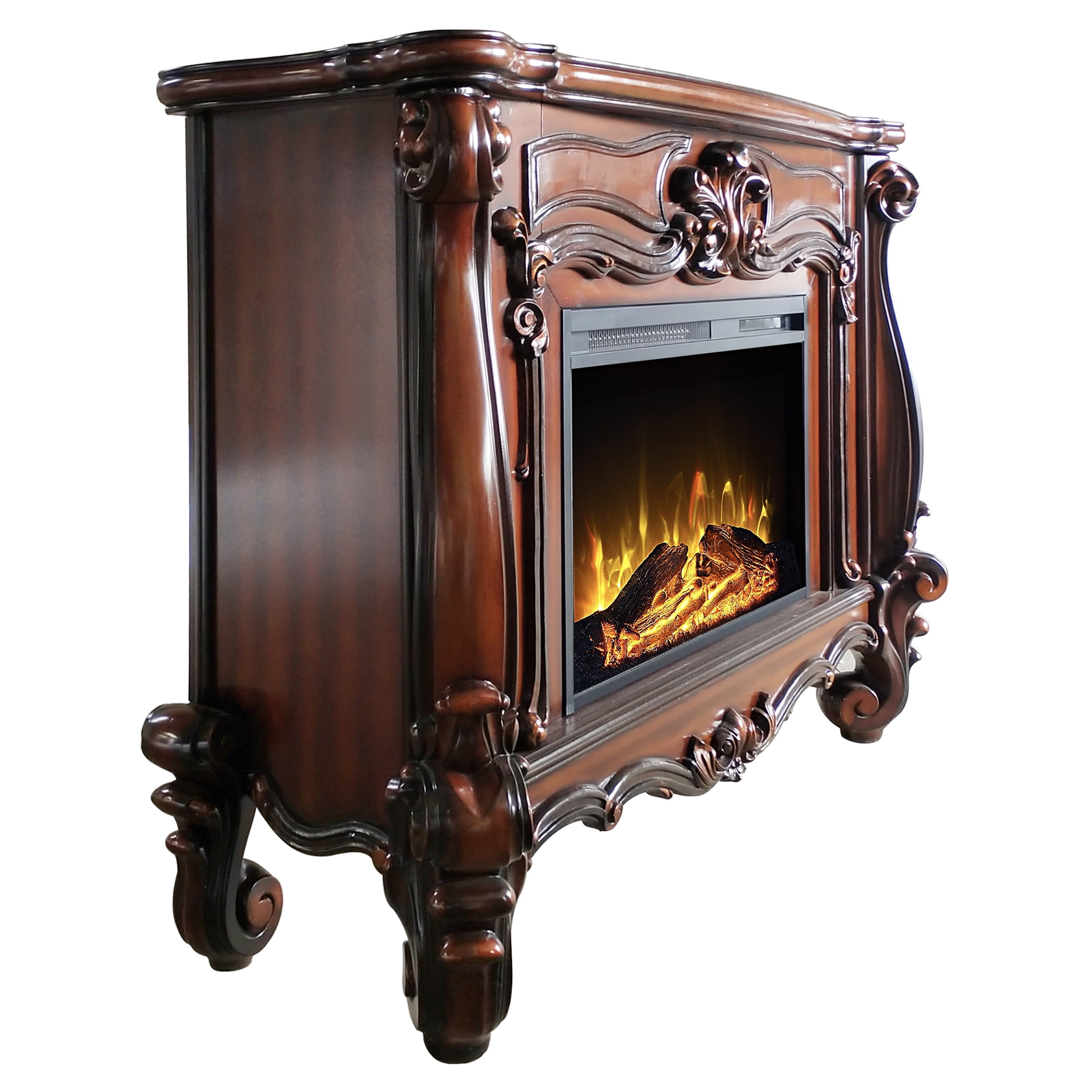 ACME Versailles Rectangular Carving Wooden Frame Fireplace in