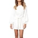 thumbnail image 2 of Vestido corto elegante de manga farol para mujer, cuello redondo, cintura con lazo, vestido de cóctel de punto Xemadio WRMH-217-17, 2 of 6