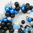 thumbnail image 3 of Blue Silver Black Balloon Arch Kit,Balloon Garland with Blue Confetti Star Foil Balloons for Graduation Baby Shower Birthday Anniversary Retirement Party Decorations, 3 of 6