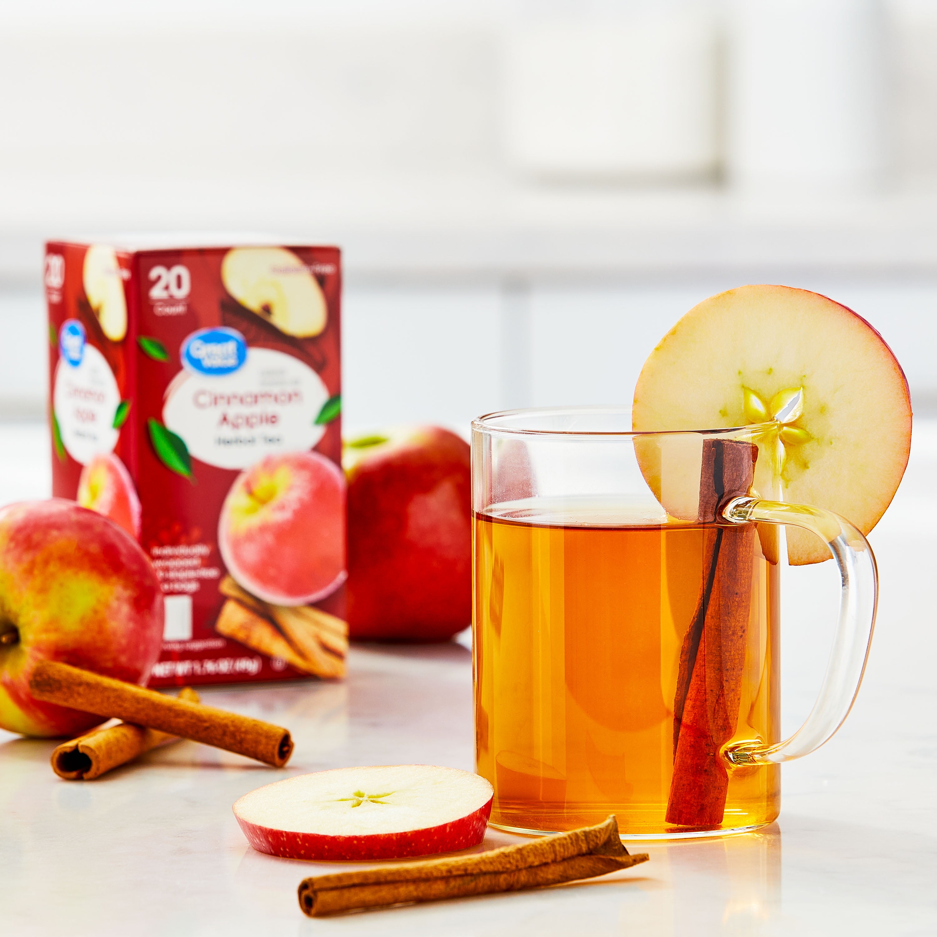 3 pack) Great Value Cinnamon Apple Herbal Tea Bags, 1.76 oz, 20