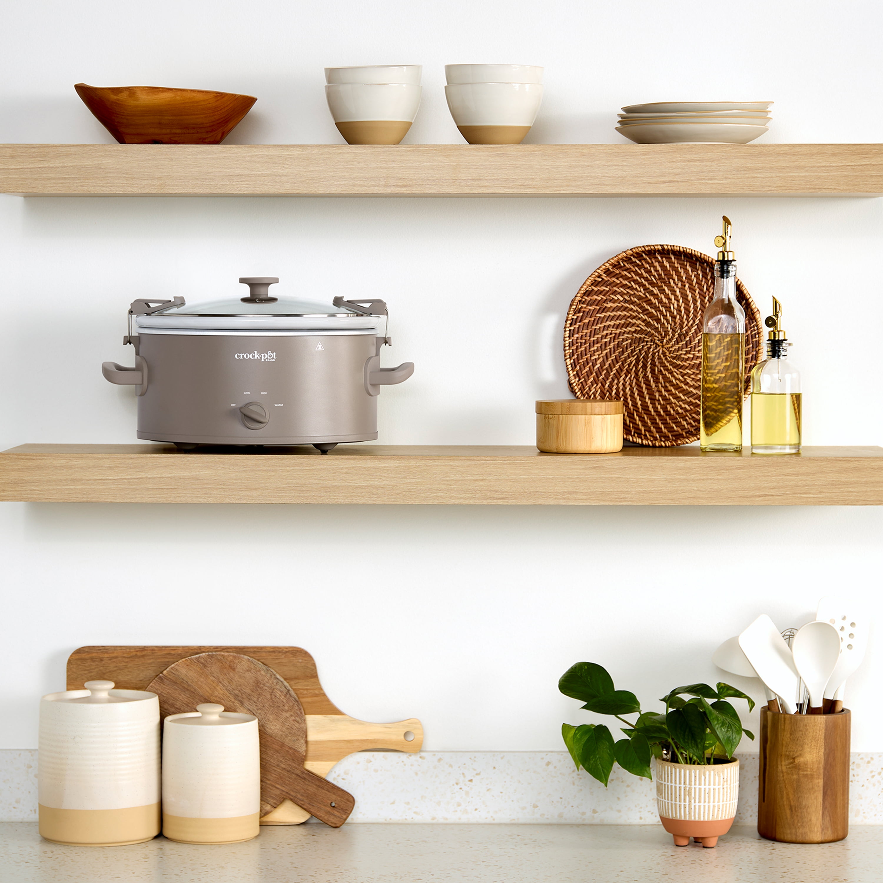 Crock-Pot Design Series 6-Quart Manual Slow Cooker, Alpaca Brown