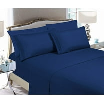 Elegant Comfort Luxury Queen Sheet Set - Silky Soft Microfiber, Deep Pocket, Wrinkle & Fade Resistant, Navy Blue