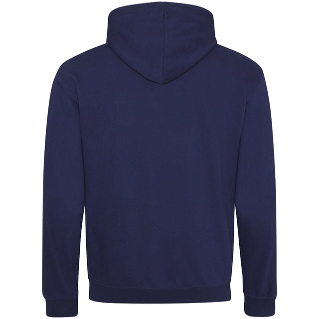 Awdis - Sudadera con capucha Modelo Varsity - Correr/Fitness/Gym/Deporte (Marino oxford/ Amarillo sol)