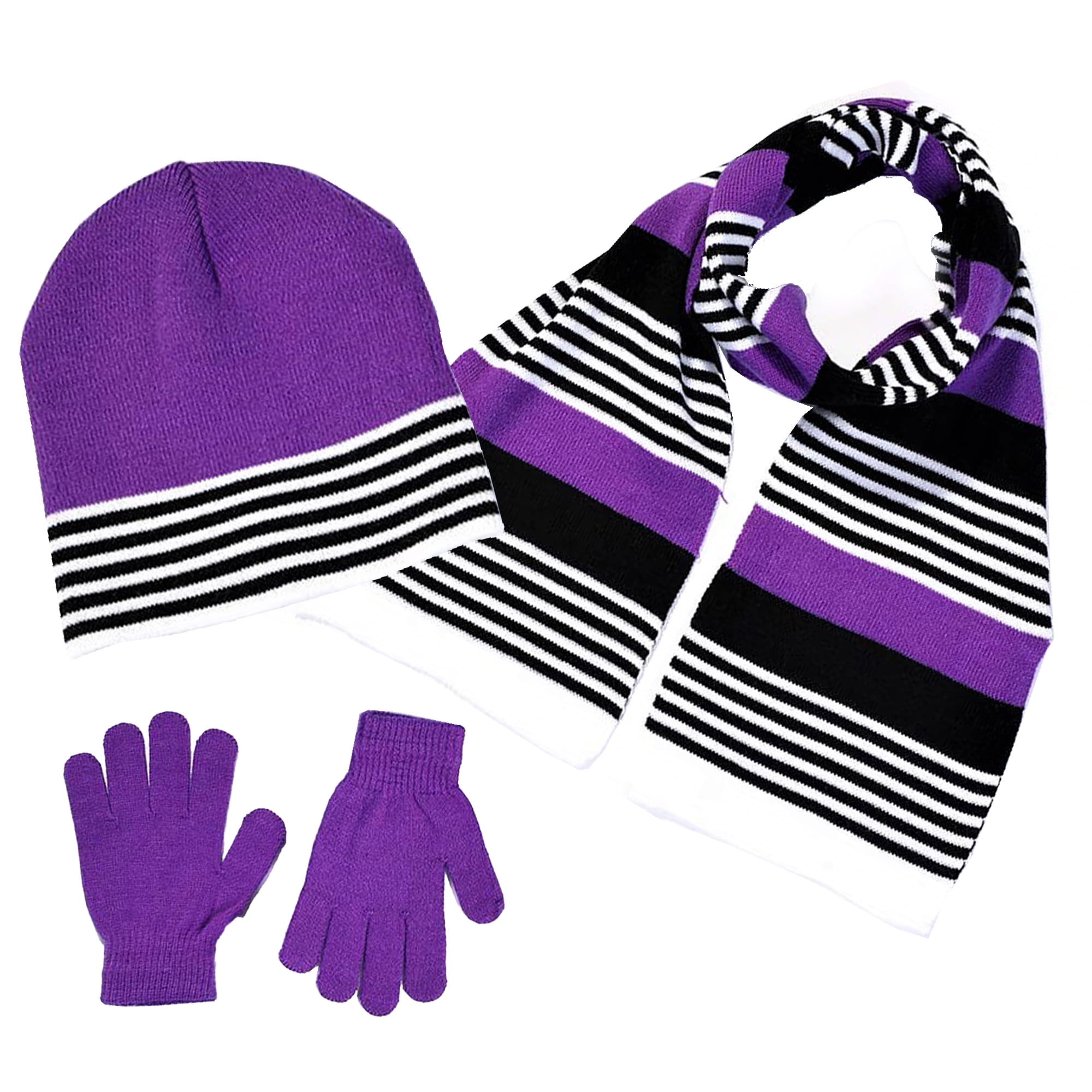 Swak Girls Hat,Scarf & Glove SetKids Cold Weather Winter AccessoriesChildrens 3 Pc Beanie Set