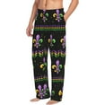 thumbnail image 2 of Fotbe Mardi Gras Fleur de Lis Men's Pajama Pants,Sleepwear Pants,Pj Bottoms Drawstring And Pockets-Medium, 2 of 9