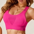 thumbnail image 2 of Alun Mesh Breathable Seamless Sports Bras for Women Classic Solid Color Workout No Underwire High Support Activewear Bras Stretch Lift up Full Coverage Bralette Hot Pink M, 2 of 6