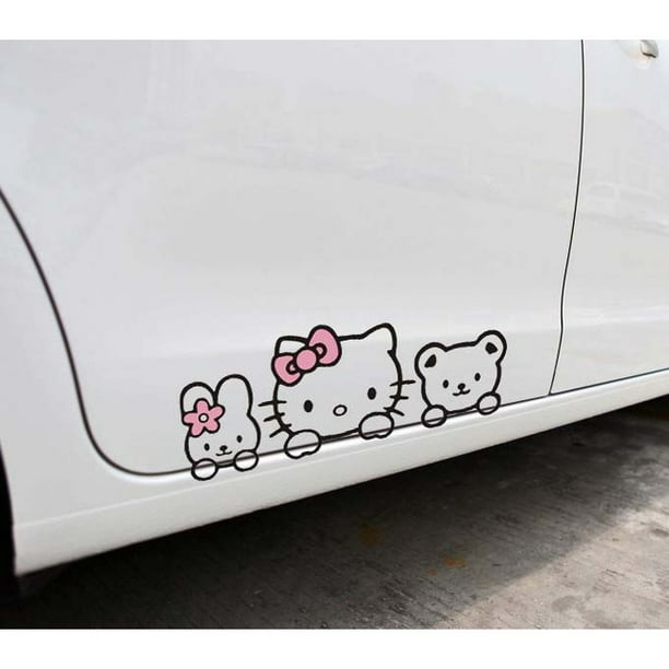 1 x Aliauto Hello Kitty Coche Pegatinas Precioso Gato Calcomanía Para Toyota Ford Chevrolet Volkswagen Honda Hyundai Kia huangjie unisex