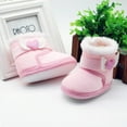 thumbnail image 4 of Baby Girls Boots, Newborn Winter Snow Bowknot Soft Sole Shoes, Plush Warm Infant Toddler Prewalker Booties, Pink, 4 of 5