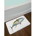 thumbnail image 2 of Fish Bath Mat, Yellowfin Tuna Realistically Illustrated Shadows and Water Details on Fins, Plush Bathroom Decor Mat with Non Slip Backing, 29.5" X 17.5", Earth Yellow Blue, by Ambesonne, 2 of 2