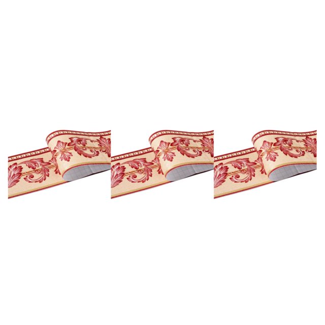 Guardoinrt Waterproof Wallpaper Border Living Space With Style Instantly Change Look Of Room PVC Creative Red Ranunculus Leaf 3Set
