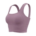thumbnail image 5 of Arlun Long Line Athletic Bras for Women High Supportive Comfort Wide Shoulder Straps Workout Yoga Bras Square Neck Lightweight Breathable for Running Fitness Purple XL, 5 of 5
