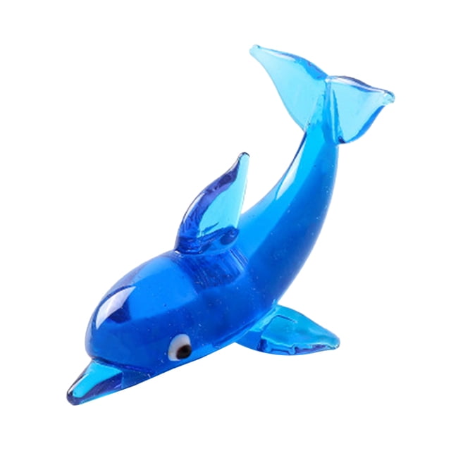 EeaseMX Figuras creativas de delfines de cristal, estatuas de delfines de cristal, arte de cristal, regalo coleccionable