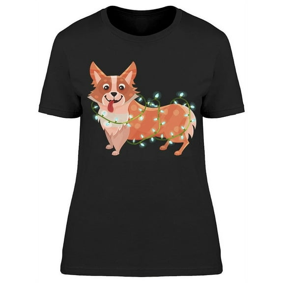 Christmas Lights Corgi T-Shirt Women -Image by Shutterstock, Female XX-Large