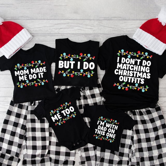 No hago conjuntos navideños a juego, pero sí camisetas divertidas navideñas familiares para papá, mamá, hijo, hija, ropa de bebé, camisetas