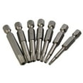 thumbnail image 6 of 7Pc 50Mm 1/4" Hex Shank Five-Point Magnetic Torx Screwdriver Bits for T10-T40, 6 of 8