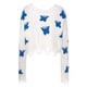 thumbnail image 5 of Mujeres Crop KnittingTops Suéter suelto Manga larga Mariposa destruida Tops casuales Abanopi Blanco/Medio, 5 of 7