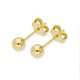 thumbnail image 1 of Gold Plated Small Sterling Silver Ball Stud Earrings 2mm 3mm 4mm 5mm, 1 of 4