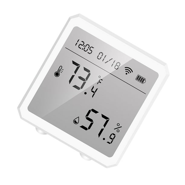 Cateissary Termómetro con pantalla Digital WiFi inteligente para sala de estar, escritorio, colgante de pared, pantalla LCD inalámbrica, Sensor de Termómetros Cateissary HA066227-00