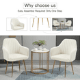 thumbnail image 6 of AVAWING Velvet Dining Side Chairs, White (Set of 2), 6 of 7