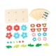 thumbnail image 4 of Juego de rompecabezas de madera con flores apilables, clasificación de colores y formas, juguetes sensoriales, juguetes educativos para niños y niñas, 4 of 9