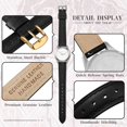 thumbnail image 3 of ANBEER 22mm Flat Thin Elegant Genuine Leather Watch Strap,Quick Release Replacement Watch Band,Black with Gold Buckle, 3 of 7