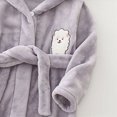thumbnail image 5 of HFHAPW Boys Hooded Bathrobe Kids Plush Fuzzy Fleece Robe Teen boy Soft Spa Robe Girls Sleepwear pajamas Toddler Nightgown 18-24M 2-14T(Grey,13-14 Y), 5 of 6