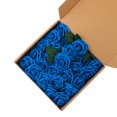 thumbnail image 1 of GoDecor Artificial Flowers Roses 25pcs Realistic Fake Roses Dark Blue, 1 of 7