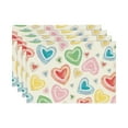 thumbnail image 3 of Plyzle Valentine's Day Love Hearts Placemats,11.8x9.4 Inch Seasonal Anniversary Holiday Table Mats for Party Kitchen Dining Decoration,1 Pcs Table Placemat, 3 of 4