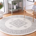 thumbnail image 2 of SAFAVIEH Casablanca Thorburn Medallion Area Rug, Ivory/Black, 6' x 6' Round, 2 of 8