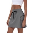 thumbnail image 3 of Sokhug Cargo Skirt for Women High Waist Drawstring A Line Mini Skirt with Multi Pockets Casual Athletic Skort, 3 of 7