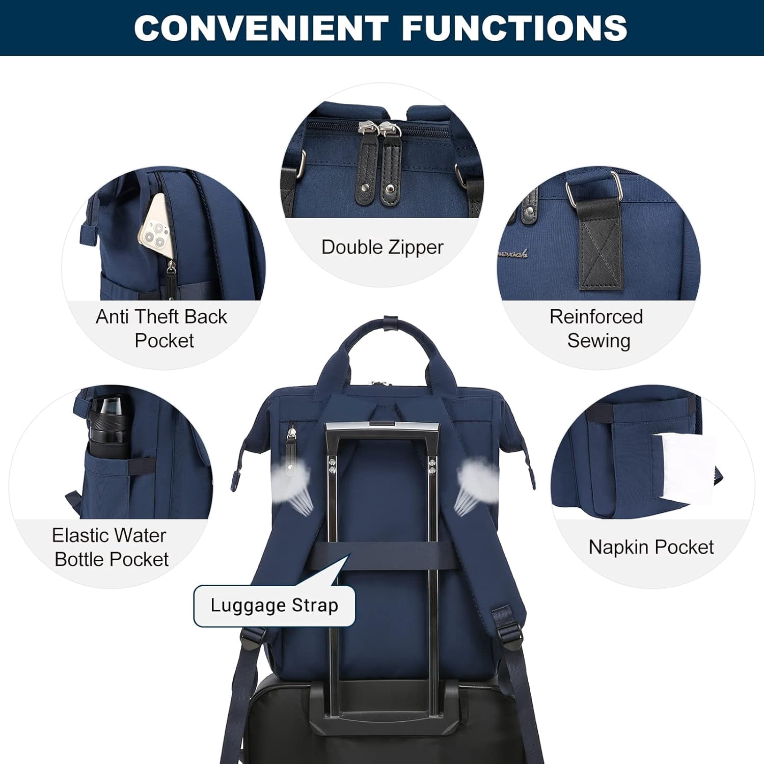 Lovevook Laptop Backpack for Women 15.6",Cute Work Travel Commuter Daypack, College Computer Bookbag Nurse Doctor Teacher Backpack Purses