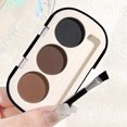 thumbnail image 1 of Paleta de polvos para cejas de 3 colores con cepillo para cejas, polvo para cejas de representación de Color Natural resistente al agua y al sudor de larga duración, 1 of 5