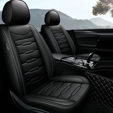 DIKSOAKR Universal 5-Seat Covers Faux Leather Full Set Seat Cushion Protector Waterproof for most model Black