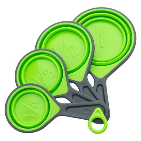 

Delivery on time!!Silicone Measuring Cup and Spoon Set Collapsible Baking Measuring Tool Spoon for Baking Kitchen Crafts Making Coffee Flour Honey