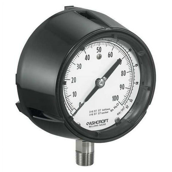 Ashcroft Pressure Gauge,Low,4-1/2 In.,1/4 In. NPT 1188A