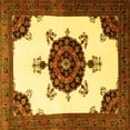 thumbnail image 1 of Ahgly Company Indoor Square Medallion Yellow Traditional Area Rugs, 8' Square, 1 of 4