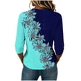 thumbnail image 6 of Juesizh T Shirts for Women Plus Size Crew Neck Shirts Trendy Loose Print 3/4 Sleeve Pullover Tee Shirts, S-5XL, 6 of 8