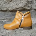 thumbnail image 3 of Zapatos de mujer Retro Color sólido Tacón bajo Cremallera Moda Botas cortas de cuero Wmkox8yii  shkj238, 3 of 5