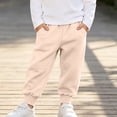 thumbnail image 4 of Cethrio Girls Cotton Sweatpants, Running Elastic Waist Elastic Bottom Casual Athletic Joggers with Pockets Khaki Size 4-5 T, 4 of 7