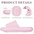 thumbnail image 3 of Cloud Sliders Women Men, non-slip beach slippers women summer, soft flip flop cushion sliders, platform pool sliders shower shoes for indoor Pink 1, 3 of 5