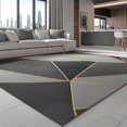 thumbnail image 2 of Area Rugs 6 X 9 ft Washable, Simple Geometric Lines Non-Skid Low Pile Indoor Carpet for Living Room Bedroom Office Backyard Decor, Grey Printed Outdoor Rug, 2 of 7