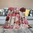 thumbnail image 2 of ARISTURING Pink Burgundy Pretty Rose Flower Blanket, Soft Blankets Flannel Bed Throw Cozy Lightweight Plush Gifts for Women Girls Sofa Couch Bedroom Living Rooms Warm All Season, Home Decor, 2 of 6
