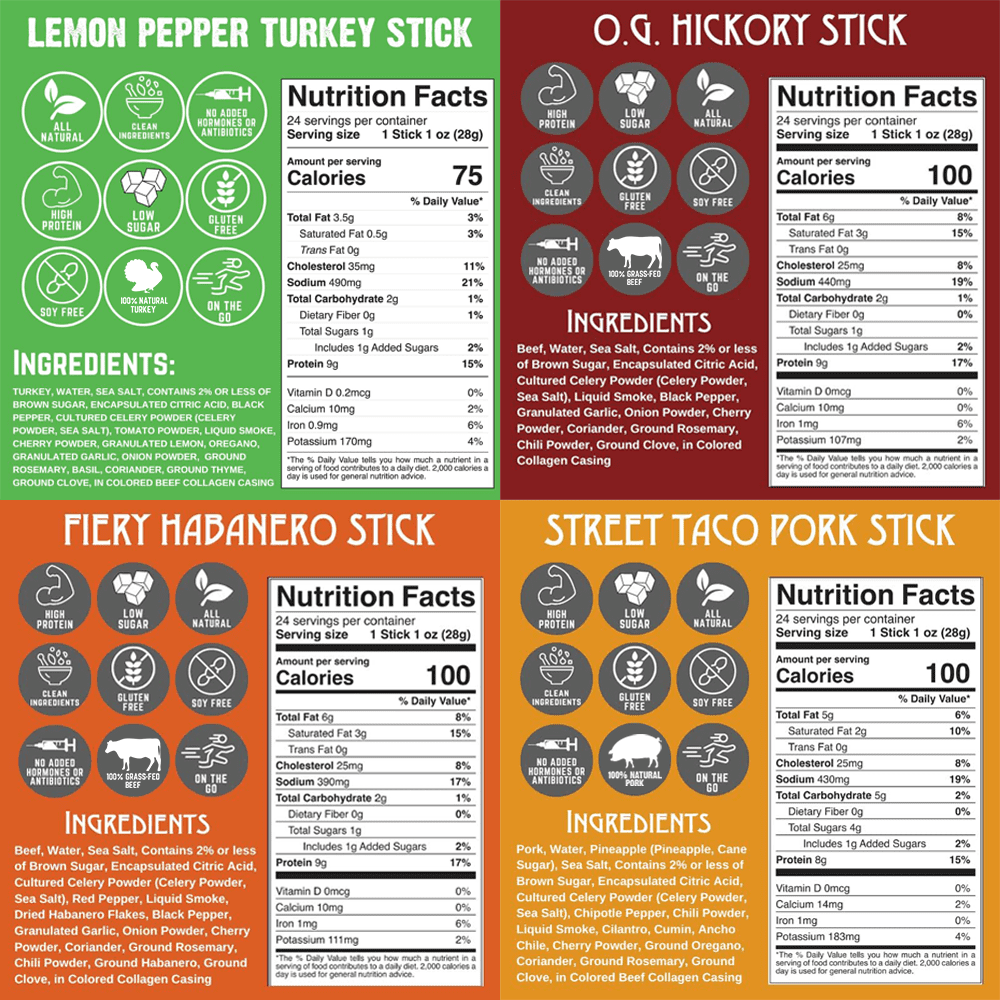 Righteous Felon Meat Sticks Variety pack - Grass-Fed Beef - Low Sugar, High Protein Snack, 10-pack