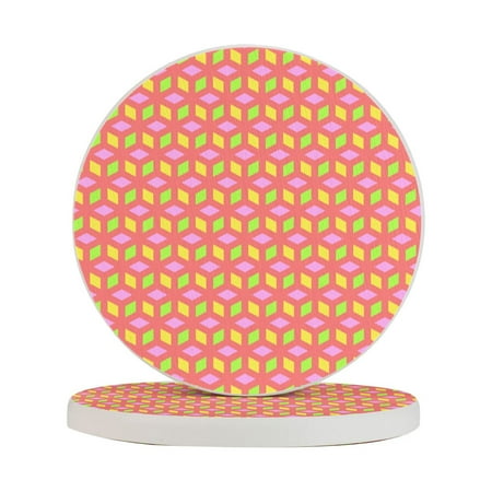 

Circular Drink Coasters Set Decorative Pattern Art Background Beautiful Home Decor Diatomite Heat-Resistant Diatomite Protect Table Countertop