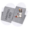 thumbnail image 4 of Womens Crew Socks Women's Christmas Knit Half Socks Christmas Cheer Snowman Print Color Block Letter Thermal Cozy Warm Soft Thick Socks Fall Socks Women C A1 Pairs, 4 of 5