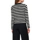 thumbnail image 3 of Suéter de cárdigan a rayas INSPIRE CHIC para mujer, cuello redondo, blusas de botones de bloque de color, L negro y blanco, 3 of 6